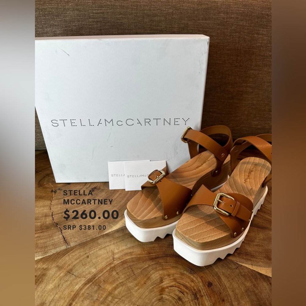 Stella Mccartney Elyse Buckle Wedge Platform Sandal SIZE 39 (BRAND NEW)